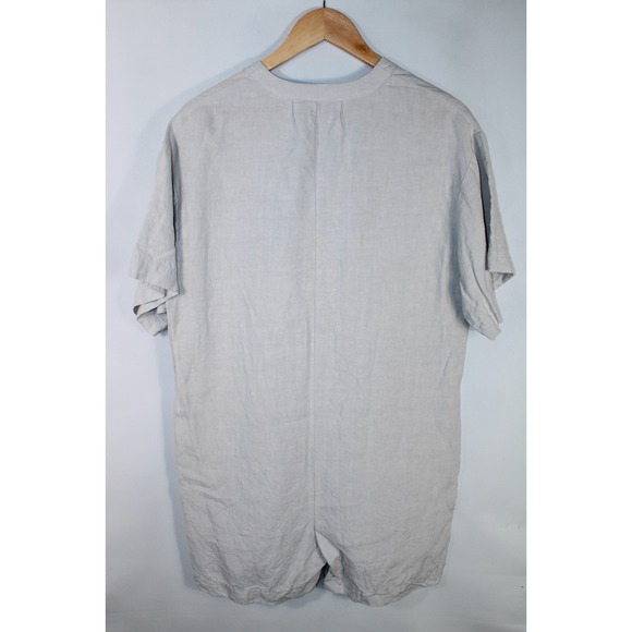 Ilana Kohn Women's XS Light Gray Linen Short Sleeve Romper - Picture 8 of 9